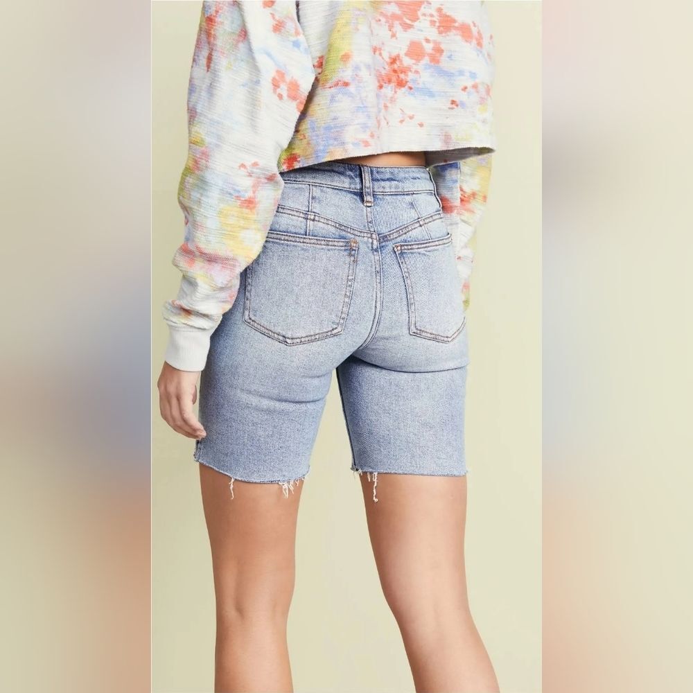Free People Avery Button Fly High Rise Cut Off Style Bermuda Shorts Size 28 - Picture 4 of 12